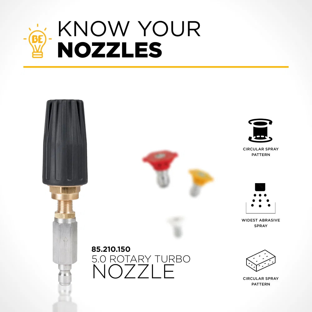 BE Pressure 85.210.150 Rotary Pressure Washer Nozzle - 5.0 Orifice