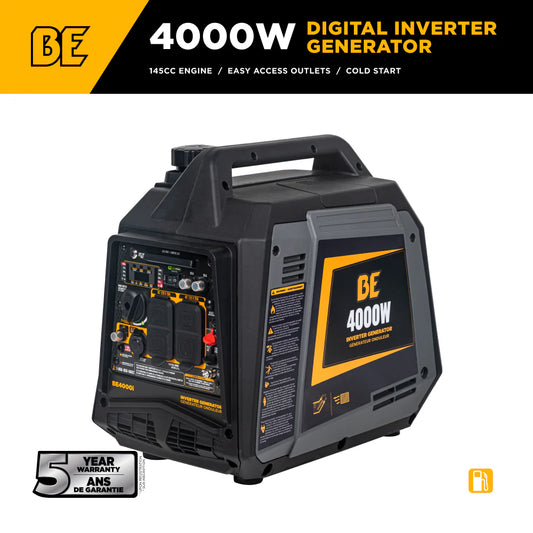 BE Power Equipment BE4000I 4,000 Watt Digital Inverter Portable Generator