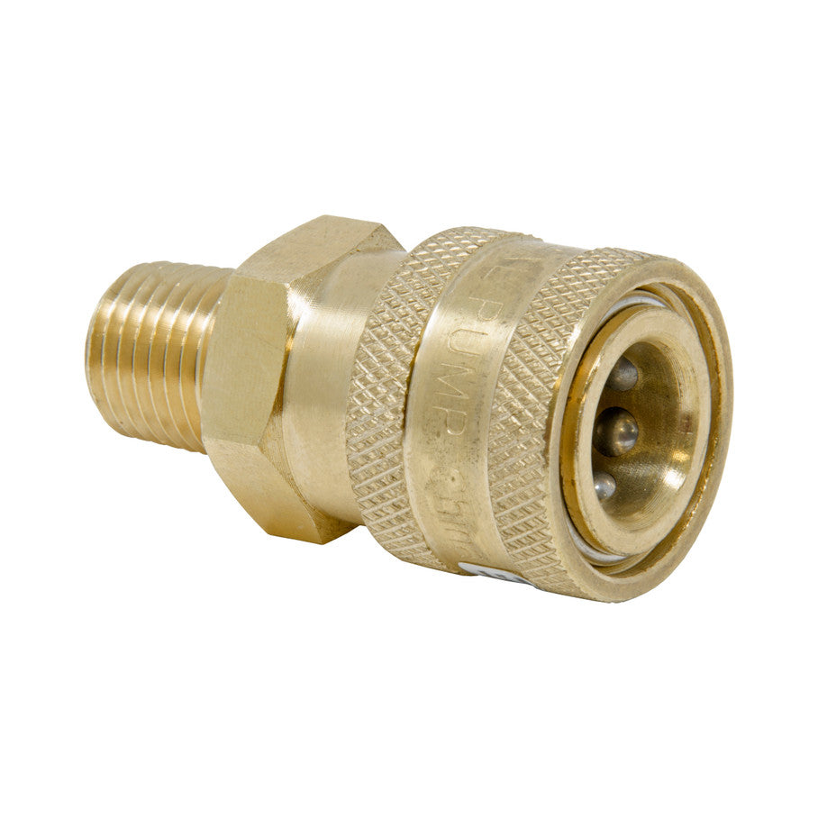 D10002 General Pump Pressure Washer Quick Coupler, Male Socket, 1/4 in. MNPT, Brass - Fusion Spray Equipment