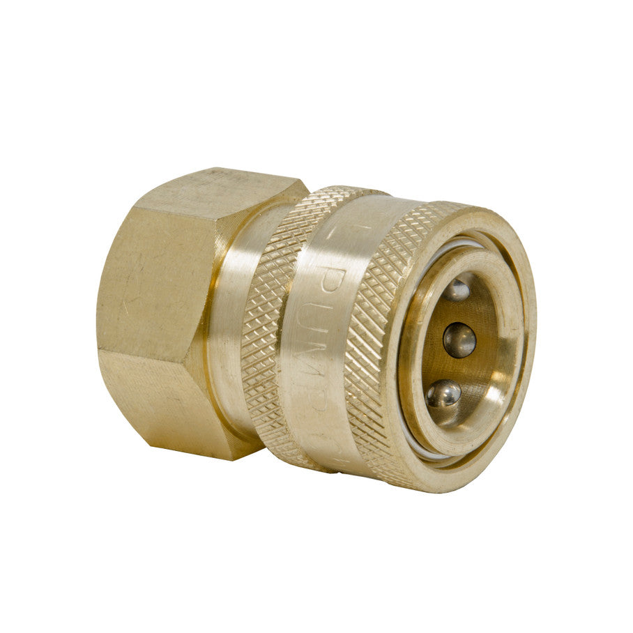 D10003 Pressure Washer Quick Coupler, Female Socket, 3/8 in. FNPT, Brass - Fusion Spray Equipment