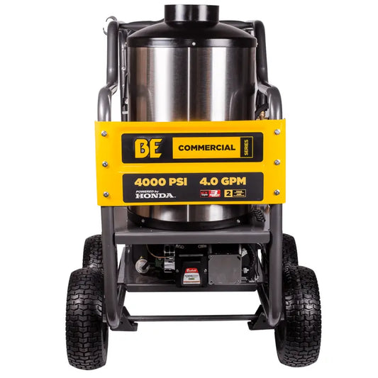 BE Pressure HW4013HG 4,000 PSI - 4.0 GPM Hot Water Pressure Washer with Honda GX390 Engine and General Triplex Pump
