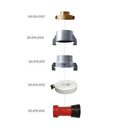 BE Pressure 50.015.010 Fire Hose Kit with Adapters and Fire Nozzle