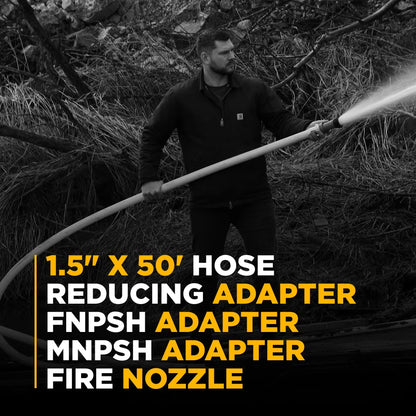 BE Pressure 50.015.010 Fire Hose Kit with Adapters and Fire Nozzle