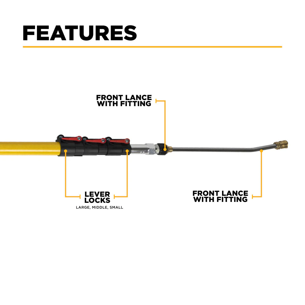 BE Pressure 85.206.018L 18' Telescoping Pressure Washer Wand
