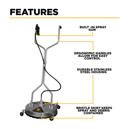 BE Pressure 85.403.009 20" Stainless Steel Whirl-A-Way Surface Cleaner With Casters