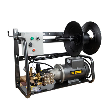 BE Pressure X-2050FW1GENHT 2,000 PSI 4.0 GPM 5.0 HP Wall Mount Electric Hot Water Pressure Washer with a Baldor Motor and General Triplex Pump