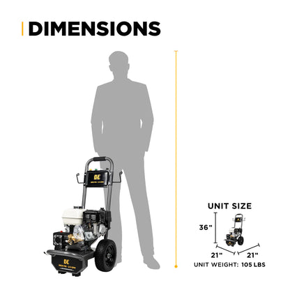 BE Pressure B3865HA 3,800 PSI 2.5 GPM Cold Water Gas Pressure Washer