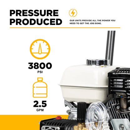 BE Pressure B3865HA 3,800 PSI 2.5 GPM Cold Water Gas Pressure Washer
