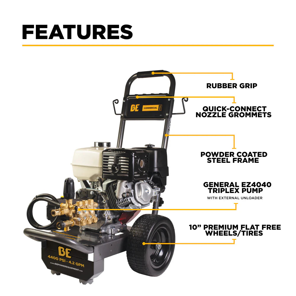 BE Pressure B4213HGS 4,200 PSI 4.2 GPM Cold Water Gas Pressure Washer