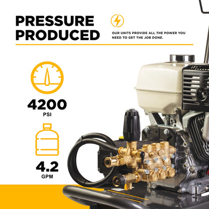 BE Pressure B4213HGS 4,200 PSI 4.2 GPM Cold Water Gas Pressure Washer