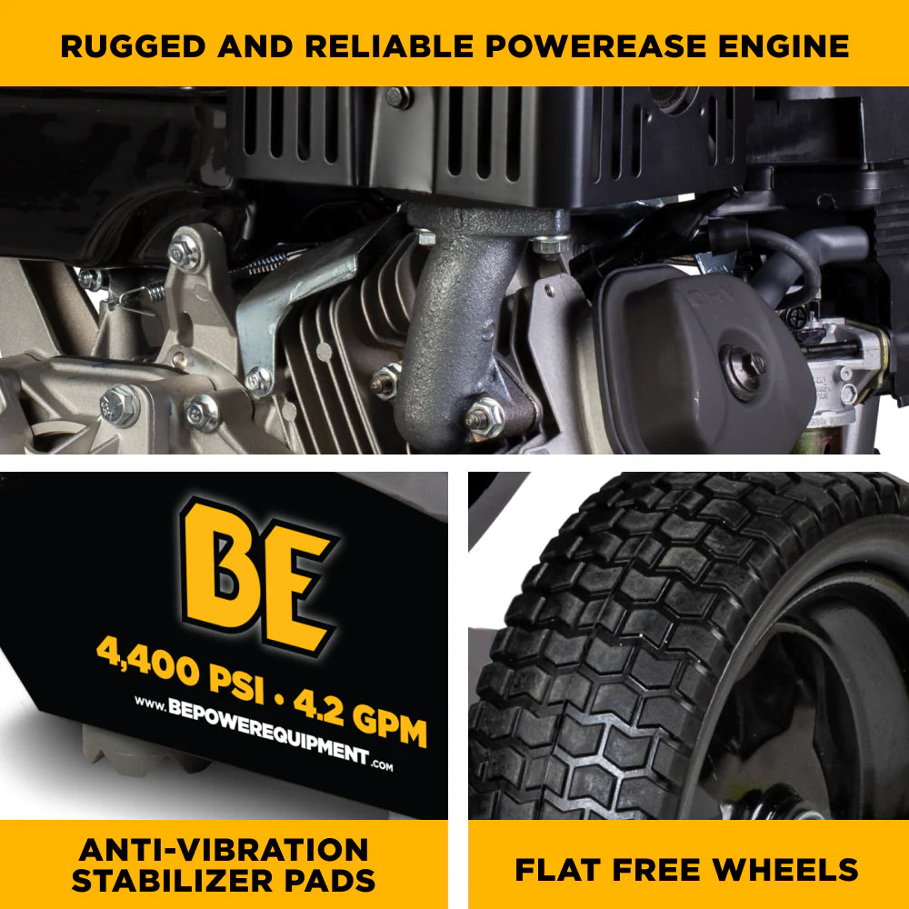 BE Pressure B4415PA 4,400 PSI 4.2 GPM Cold Water Gas Pressure Washer
