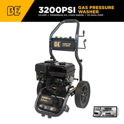 BE Pressure BE327PX 3,200 PSI 2.5 GPM Cold Water Gas Pressure Washer