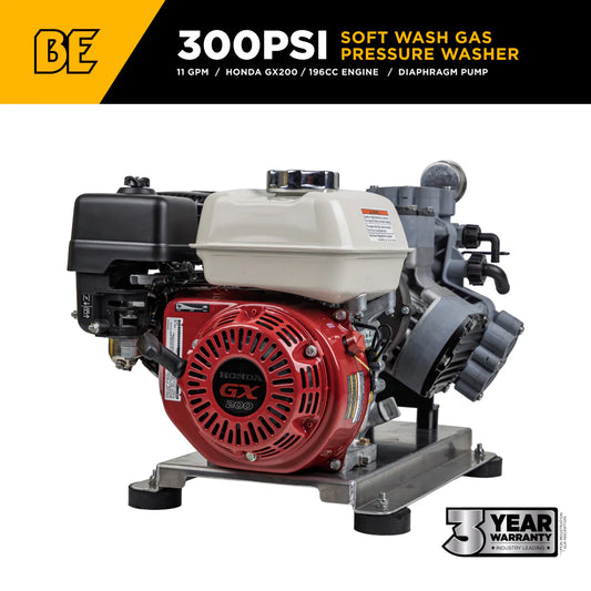 BE Pressure SW1165HC2 300 PSI 11.0 GPM Gas Soft Wash Unit