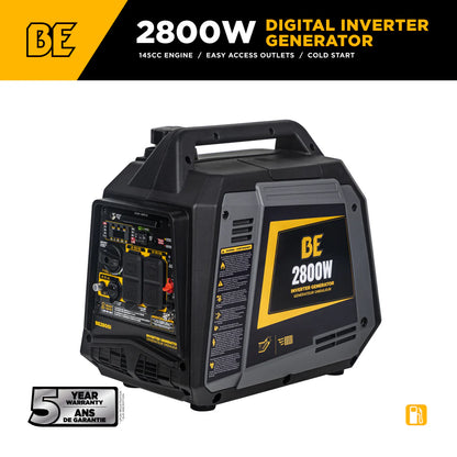 BE Power Equipment BE2800I 2,800 Watt Digital Inverter Portable Generator