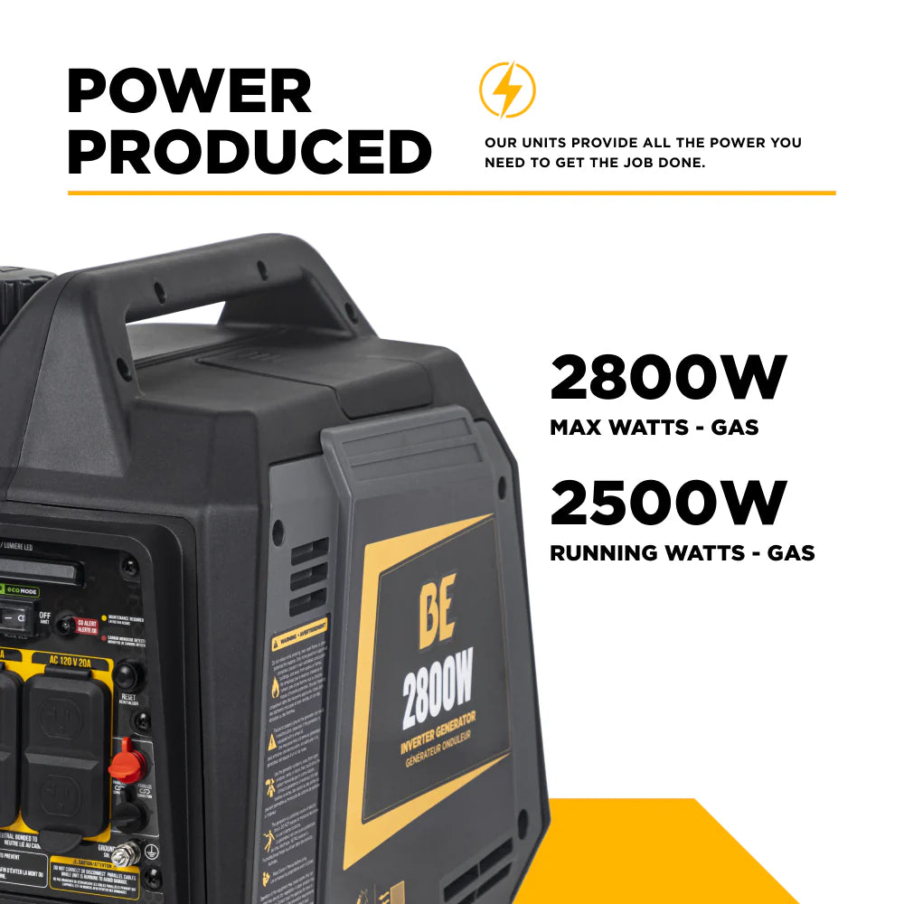 BE Power Equipment BE2800I 2,800 Watt Digital Inverter Portable Generator