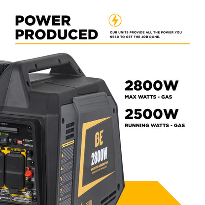 BE Power Equipment BE2800I 2,800 Watt Digital Inverter Portable Generator