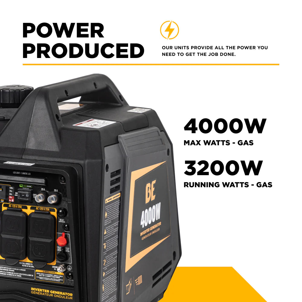 BE Power Equipment BE4000I 4,000 Watt Digital Inverter Portable Generator