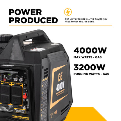 BE Power Equipment BE4000I 4,000 Watt Digital Inverter Portable Generator