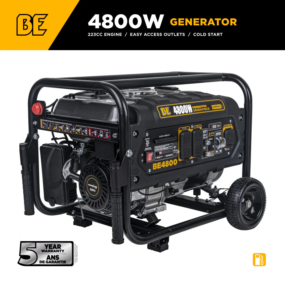 BE Power Equipment BE4800 4,800 Watt Portable Generator