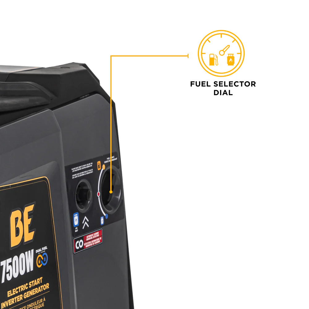 BE Power Equipment BE7500ID 7,500 Watt Dual-Fuel Digital Inverter Portable Generator