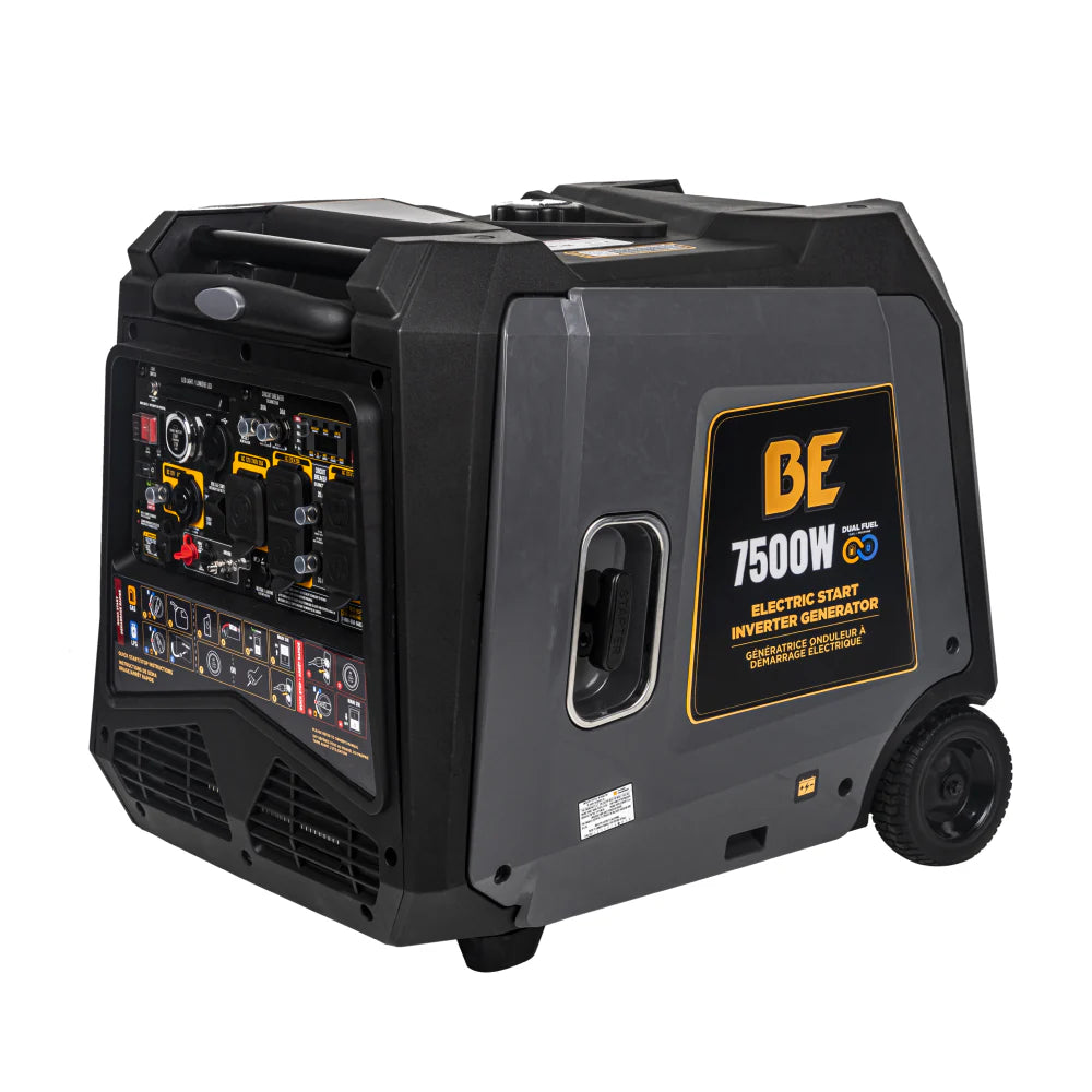 BE Power Equipment BE7500ID 7,500 Watt Dual-Fuel Digital Inverter Portable Generator