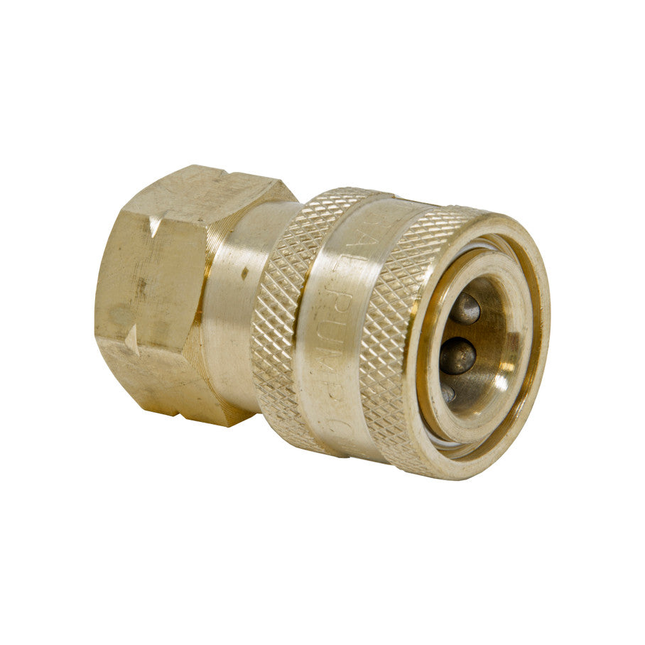 D10001 Pressure Washer Quick Coupler, Female Socket, 1/4 in. FNPT, Brass