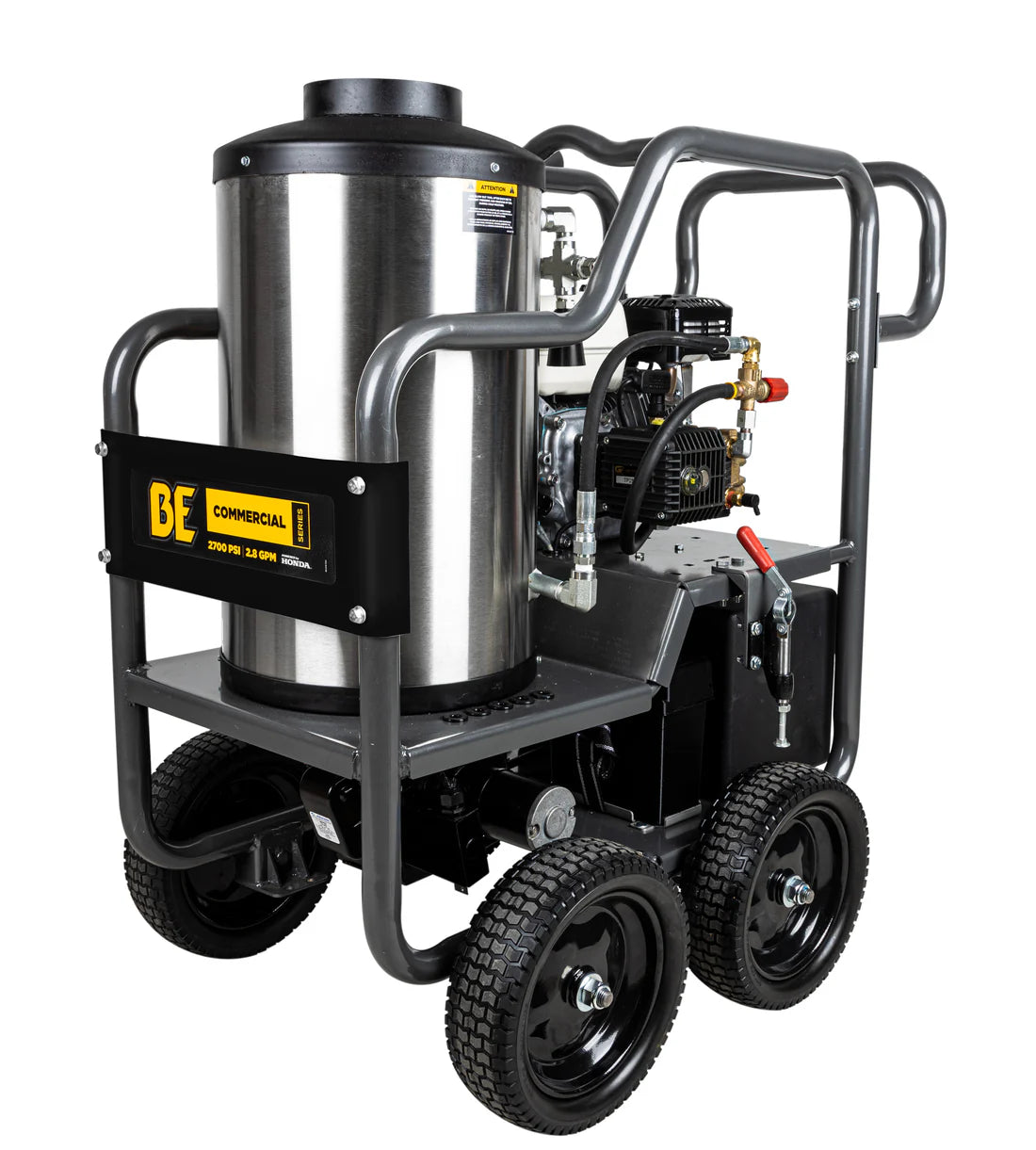 BE Pressure HW2765HG 2,700 PSI - 2.8 GPM Hot Water Pressure Washer with Honda GX200 Engine and General Triplex Pump