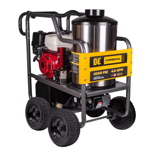 BE Pressure HW4013HG 4,000 PSI - 4.0 GPM Hot Water Pressure Washer with Honda GX390 Engine and General Triplex Pump