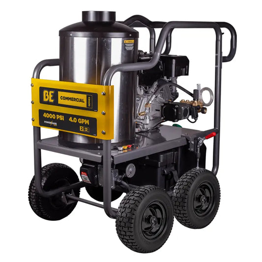 BE Pressure HW4015RA 4,000 PSI - 4.0 GPM Hot Water Pressure Washer with Powerease 420 Engine and AR Triplex Pump