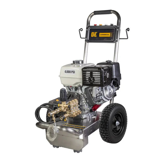 BE Pressure PE-4013HWPSCOMZ 4,000 PSI - 4.0 GPM Gas Pressure Washer with Honda GX390 Engine and General Triplex Pump