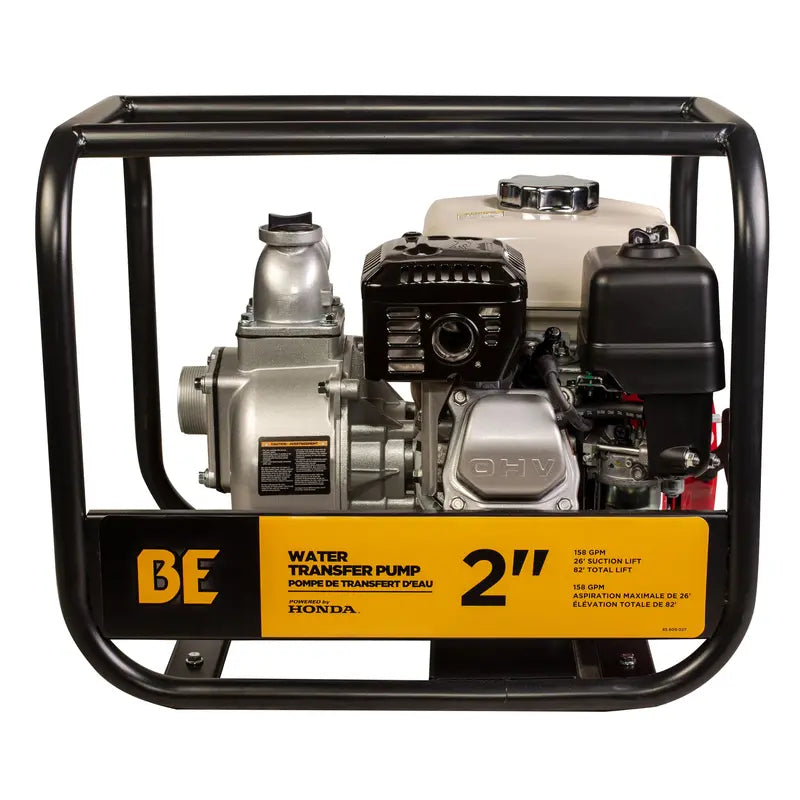 BE Pressure WP-2065HL 2" Water Transfer Pump with Honda GX200 Engine 158 gallons per minute at 32 PSI